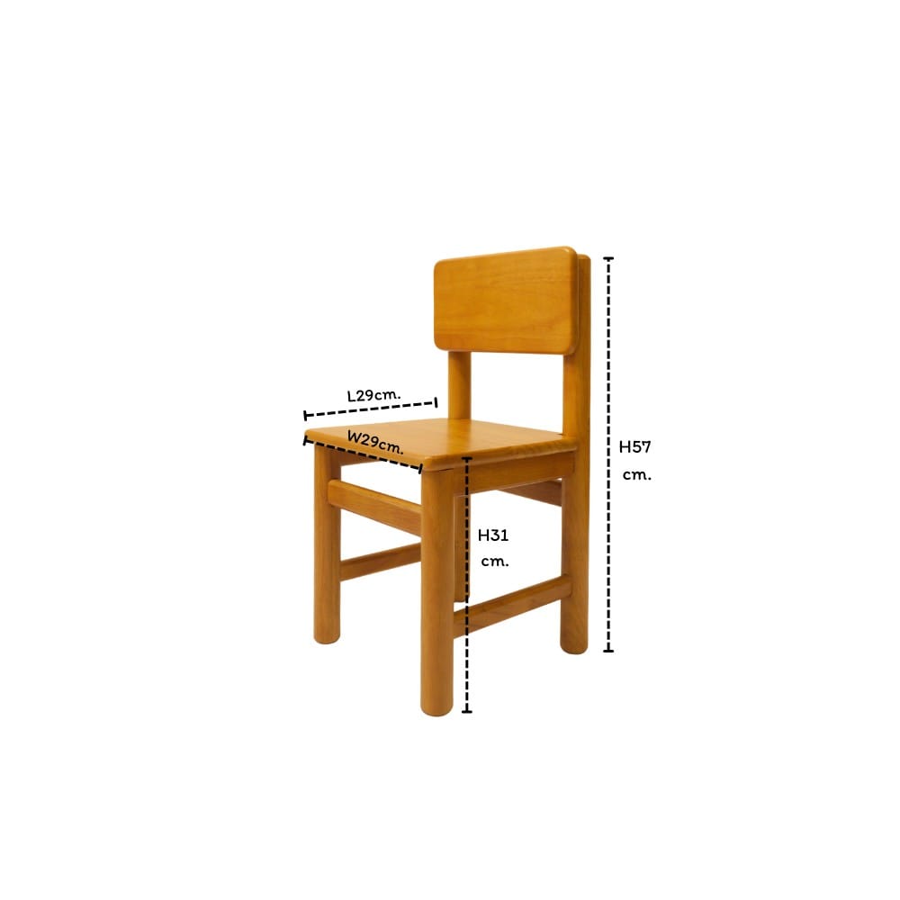 เก้าอี้สำหรับเด็ก ไม้ยางพาราแท้ MAAI DESIGN รุ่น RIKU CHAIR KIDS สีโอ๊ค_4